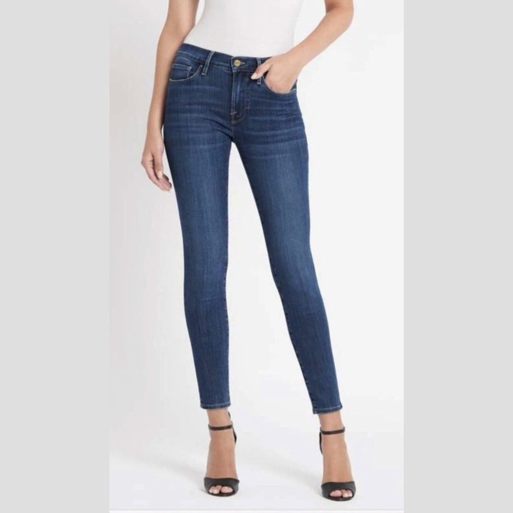 Frame Jeans Ali High Rise Cigarette Womens Size 27 Holzman Dark Wash Stretch